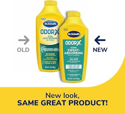 Dr. Scholl's foot powder pack of two for professional odor protection.