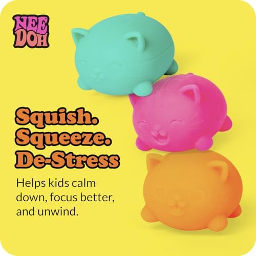 Dough filled hypoallergenic cat fidget toy returning to original shape