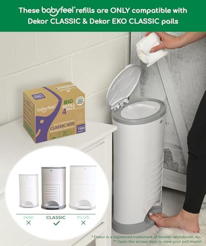 Babyfeel compostable refill box showing compatibility details