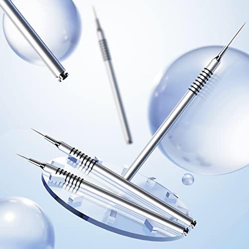 Nail art dotting and painting tools with silver metal handles