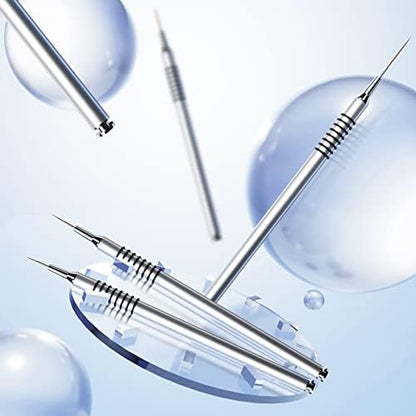 Nail art dotting and painting tools with silver metal handles