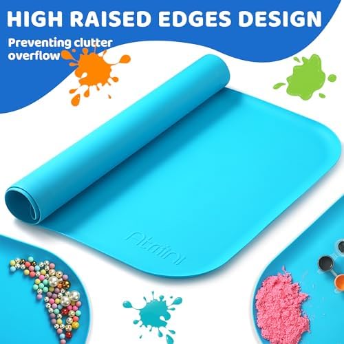 Non slip reusable silicone craft mat for kids sensory play