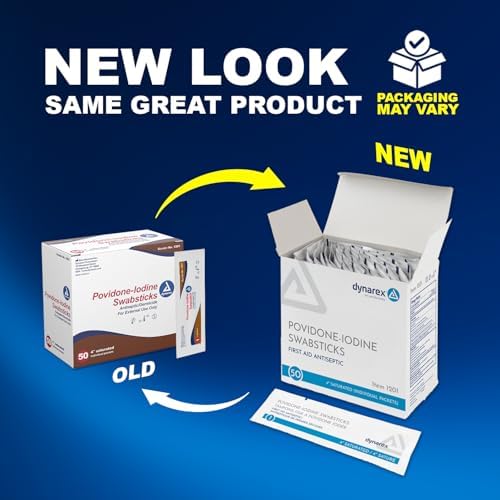 Individually wrapped 10 percent povidone iodine sterile swabsticks for skin prep