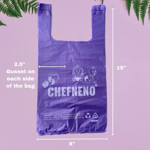Close up of easy tie handles on CHEFNENO scented baby powder diaper sack