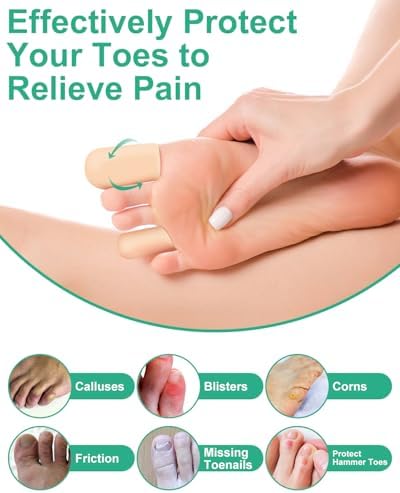 Conpru medical grade gel toe covers demonstrating elasticity and stretchable design