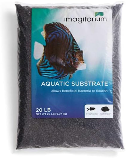 Close up texture of Imagitarium Frosted Black aquarium substrate