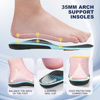 Black and blue ZOVE gel damping insoles for unisex foot pain relief.