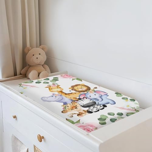 Standard 32 by 16 inch changing pad cover fitted on table