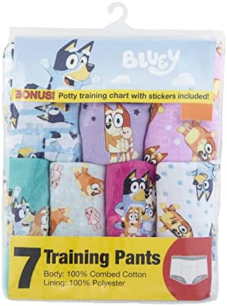 Bluey cotton padded training underwear set with colorful success tracking chart