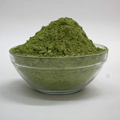 Organic indigo leaf powder pouch showing natural hair care packaging