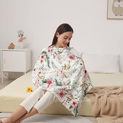 Mother using Insular nursing cover for discreet public feeding