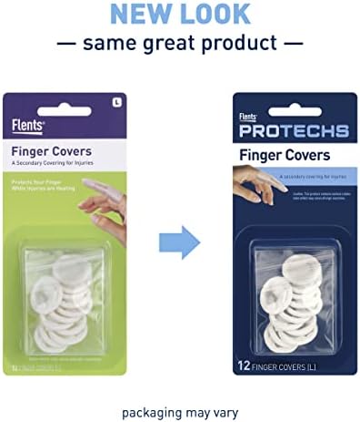 Close up of Flents large size finger cover showing texture and tear resistant design.