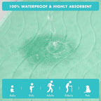 Three pack of green washable positioning bed pads
