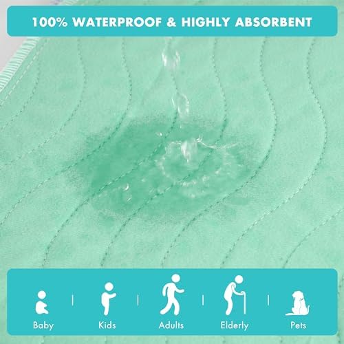 Three pack of green washable positioning bed pads