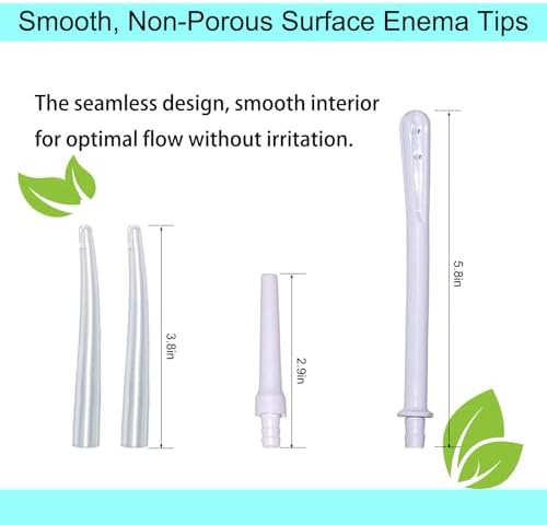Variety of reusable enema tips and nozzles included in the Kimann replacement set.
