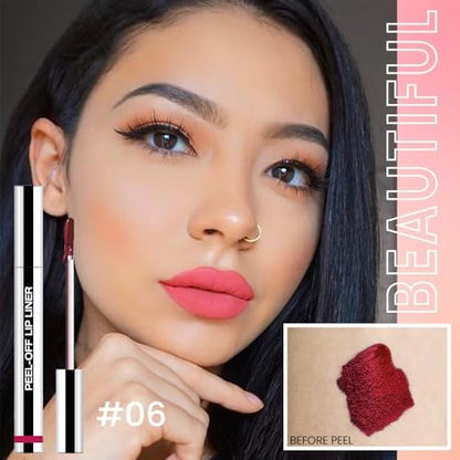 3 Pcs Matte Liquid Lip Stain Peel Off Lip Liner, Long Lasting Lip Tattoo, Waterproof & Transfer-Proof Lip Liner Peel Off Lip Gloss for All Skin Types. #02+#03#06 - Image 5