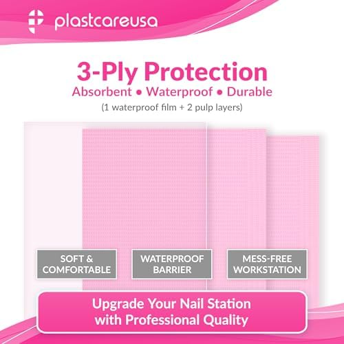 Pink disposable salon paper towel for nail technicians