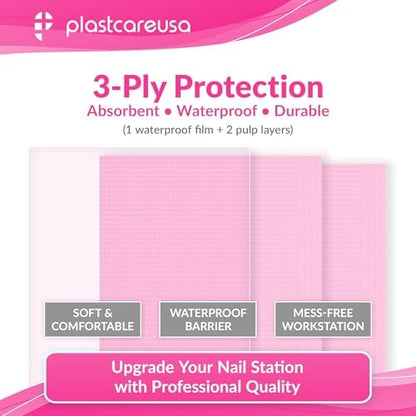 Pink disposable salon paper towel for nail technicians