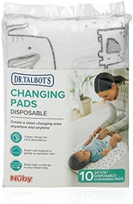 Parent using changing pad on a portable changing station