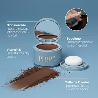 Prime Prometics Brunette powder packaging back view with ingredients