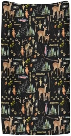 Biloban woodland animal print changing pad sheet folded layout