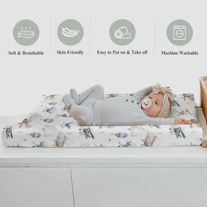 Folded ZoUbqchY vintage aviation nursery changing pad cover
