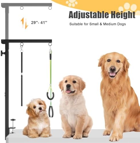 Pet grooming hammock and no-sit holder included with Bearfire arm