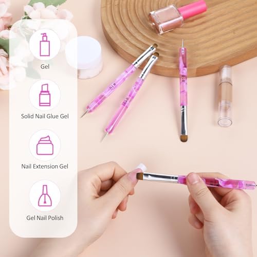 Xthrotsenk nail art brush set showcasing the double-ended dotting pen feature