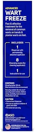 Care Science advanced wart freezer packaging showing eight treatment count.