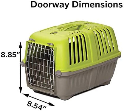 MidWest Spree plastic pet travel crate showing the built-in top carrying handle