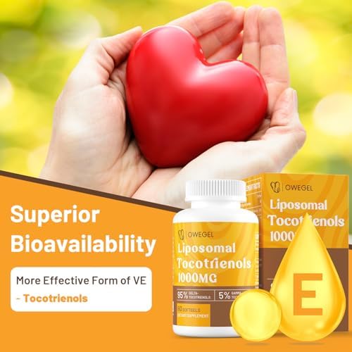 Nutritional information panel on Owegel Liposomal Tocotrienols packaging