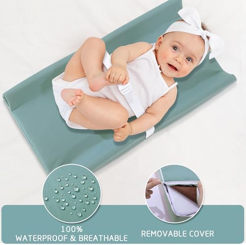 Top down view of Hombys PU Leather changing pad dimensions