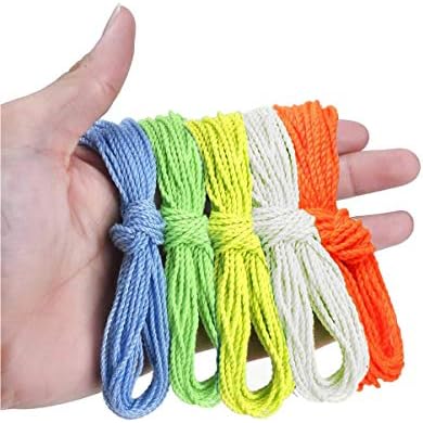Close up view of multicolored polyester yoyo string bundle