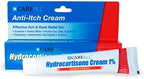 Packaging details of CareAll hydrocortisone 1% pack of 3 for first aid.