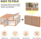 Chicken Coop Run Rabbit Cage No Assembly Portable Chicken Run Bunny House with Top & Side Opening Doors,Outdoor Small Animal Playpen Wooden Chicken Brooder Box Guinea Pig Cage 45"x 42"x 20" - Image 3
