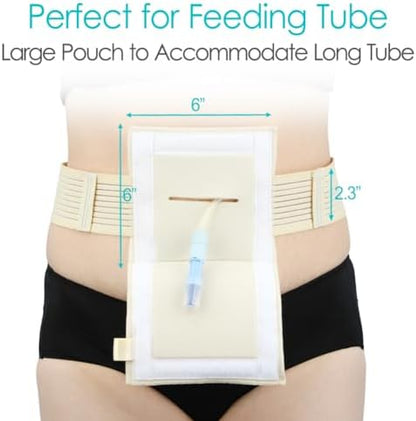 WoundWarrior G-tube holder back angle highlighting the specialized slit for secure tube insertion.