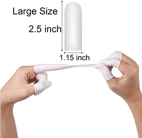 Close up of heavy duty anti static disposable finger sleeves for electronics.