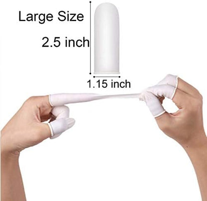 Close up of heavy duty anti static disposable finger sleeves for electronics.