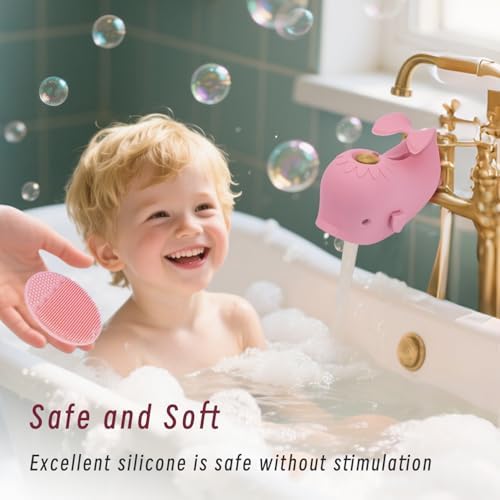PandaEar toddler safety product installed on a standard metal bath fixture