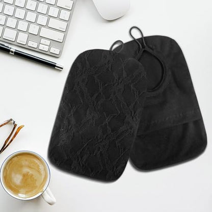 Packaging view of the 2 pack set of elegant black stoma bag protectors.