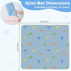 BeBeJoJo water resistant square floor protector mat catching dropped food under a high chair to prevent stains
