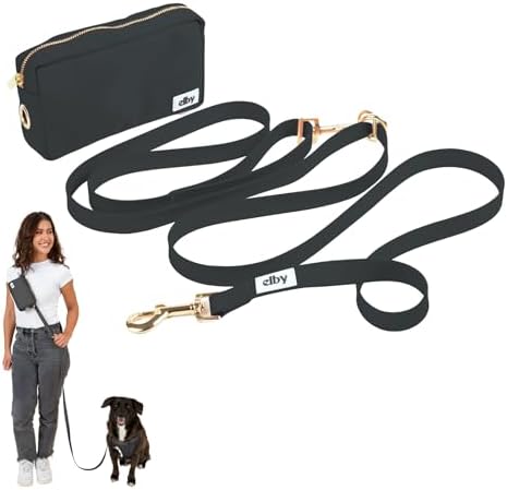 Elby waterproof dog treat pouch and leash accessory