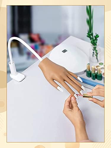 Side view of professional silicone nail practice hand