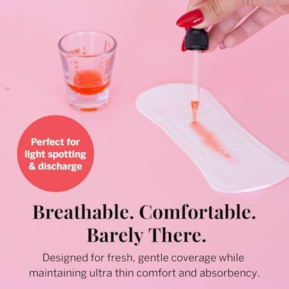 Ultra thin hypoallergenic unscented pantiliner for feminine care