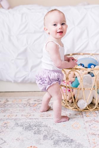 Side view of City Threads baby ruffle bloomers