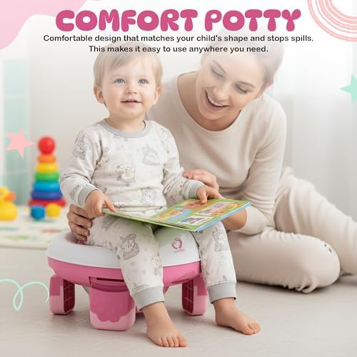 Top view of travel potty with lid closed