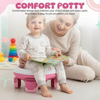 Top view of travel potty with lid closed