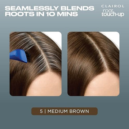 Clairol medium brown shade five color guide back panel