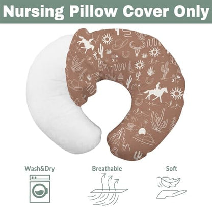 Folded Western Cowboy nursing pillow cover for nursery
