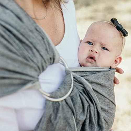 Ergonomic hip carry position using the midnight tone baby carrier